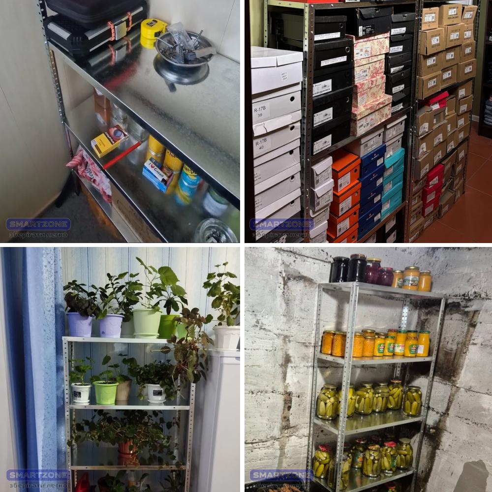 Стелаж металевий на 4 полиці 150х75х30 см Цинк (МІА-111) - фото 9