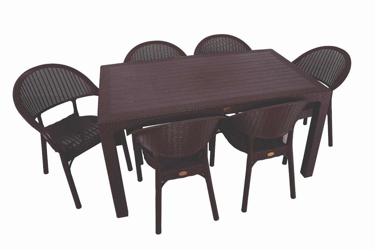 Комплект мебели садовых стульев София 6 шт. со столом Осло коричневый (26248742)