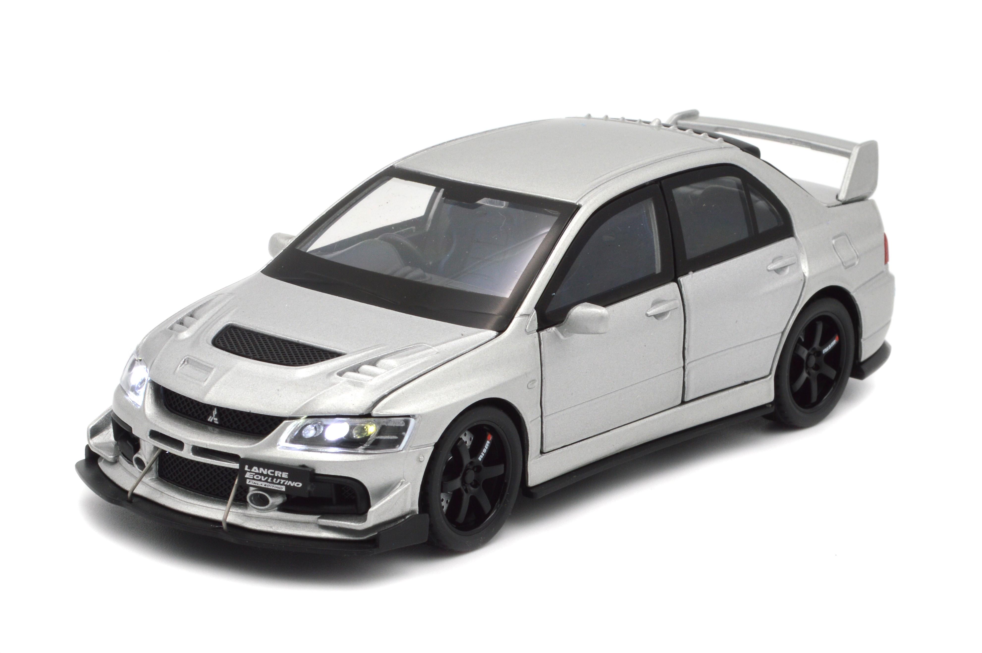 Іграшкова машинка металева Mitsubishi Lancer Evolution X 1:32 світло/звук/інерція/відкриваються двері (20651S)