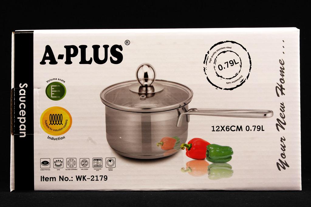 Ковшик с крышкой A-Plus 0,79 л 2179 (DR001240) - фото 2 Ковшик с крышкой A-Plus 0,79 л 2179 (DR001240) - фото 2