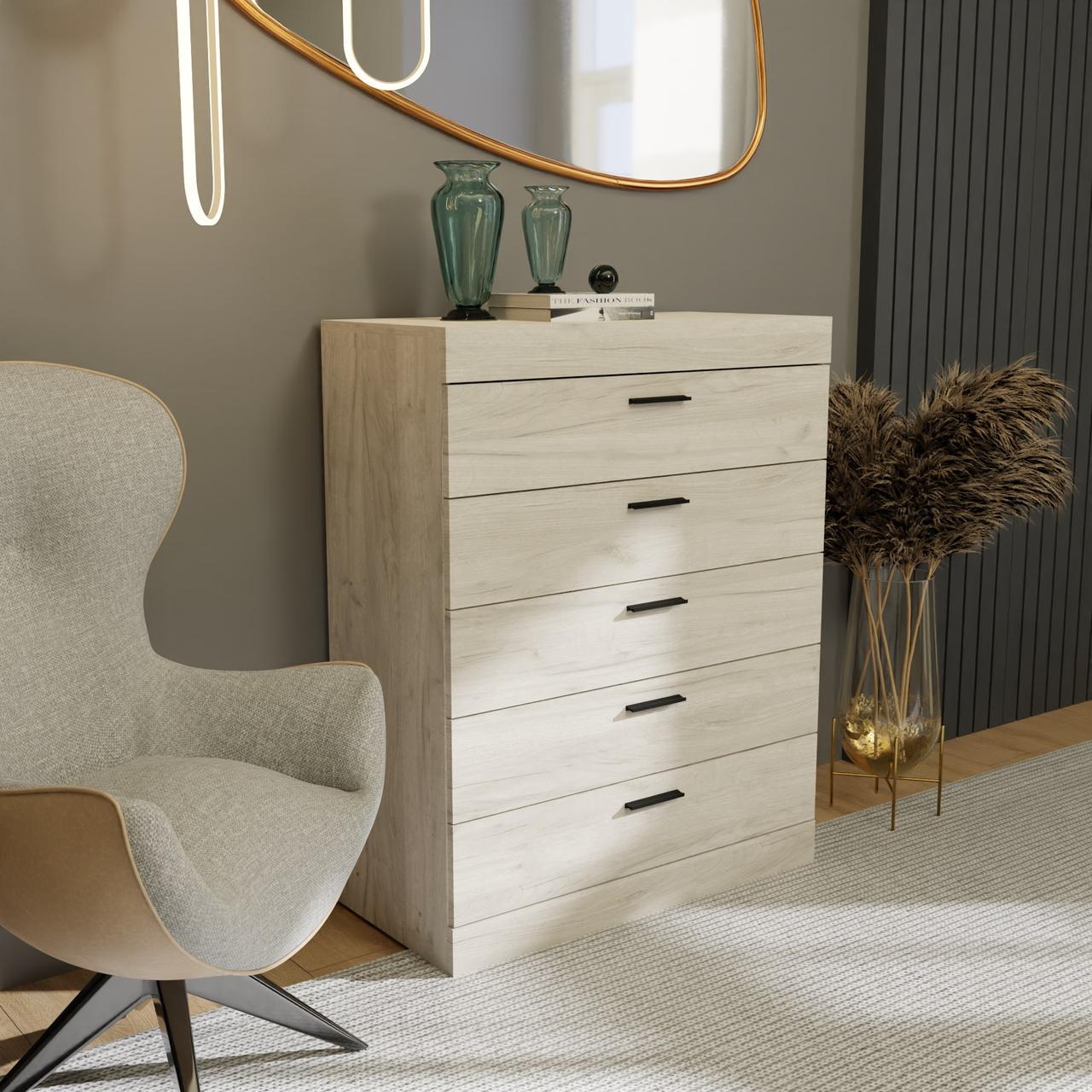 Комод Эверест Соната-2 5 ящиков Крафт белый (е-20351)