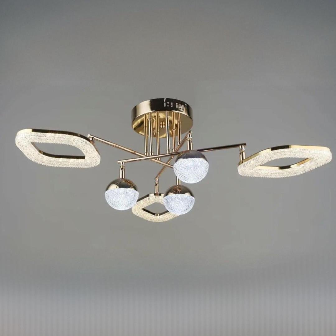 Люстра светодиодная Sirius 57W 3000-6500К Золотой (B YH1185/3+3 FGD)