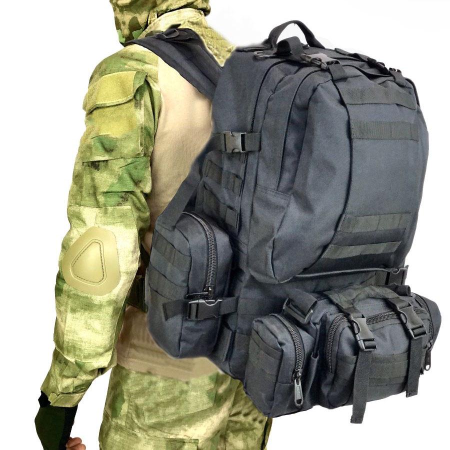 Рюкзак и Oxford 600D MOLLE з трьома підсумкам водонепроникний 55х40х25 см 55 л (13412081) - фото 4