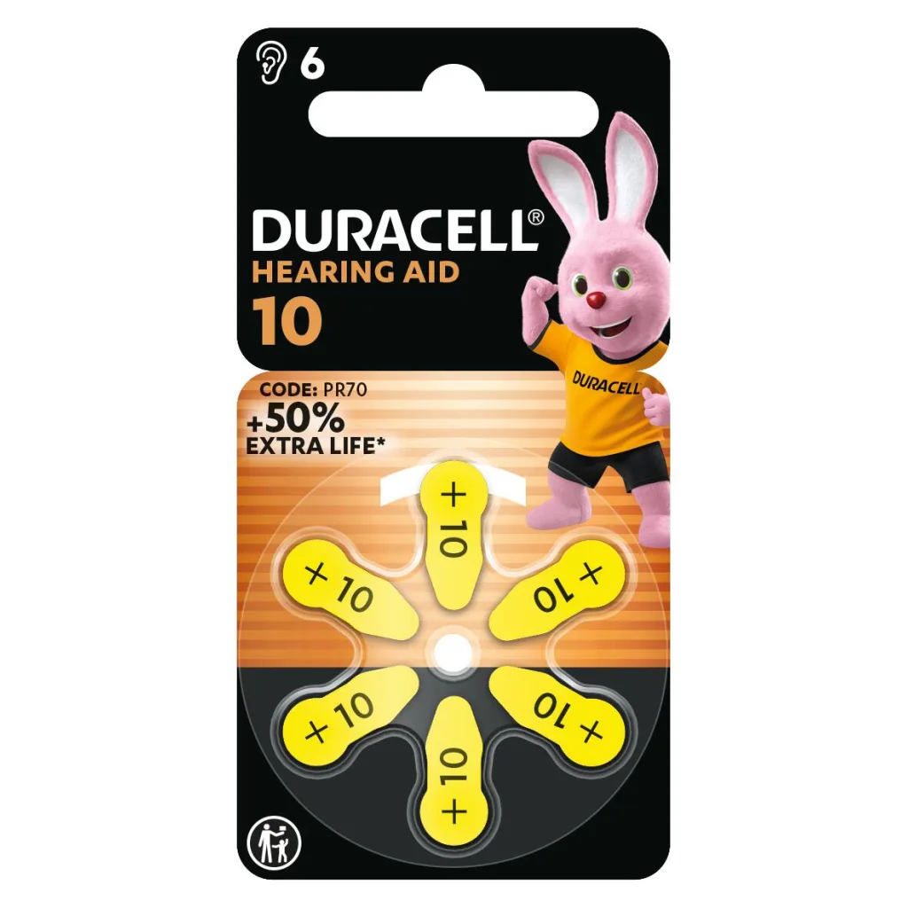 Комплект батарейок Duracell Hearing Aid 10 6 шт. (5007510/5011445)