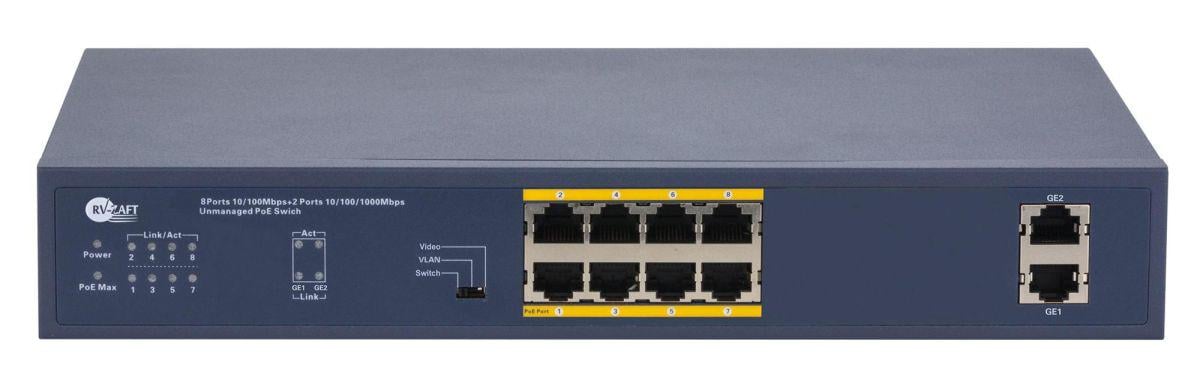 PoE-коммутатор RV-ZPS08AF-2UPG 8 портов и 2 UpLink (34713258)