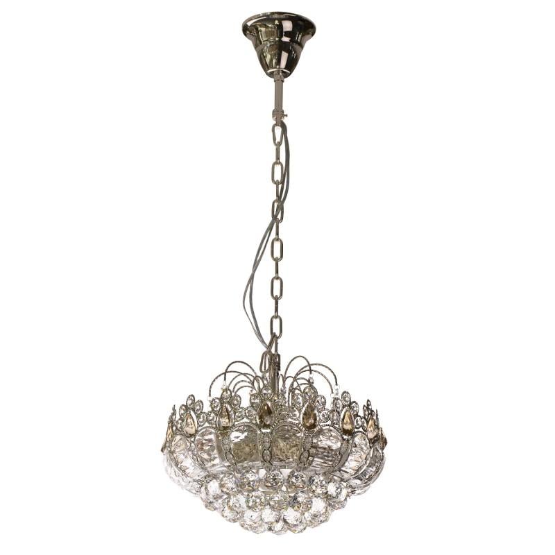 Люстра кришталева підвісна з підсвічуванням Brille BCL-389S/3xE14/14 LED велика