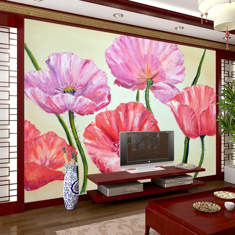 Фотообои 3D флизелиновые цветочные для спальни/зала/кухни Чудесные маки