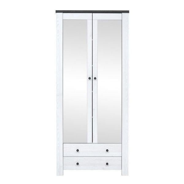 Шкаф двухдверный Gerbor Holding Антверпен 2 2D2S Ясень снежный/Дуб мореный