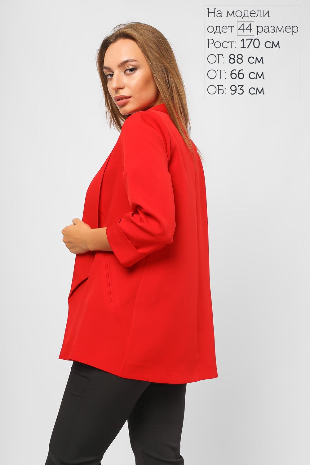 Пиджак Lipar 1029 классический с рукавом 3/4 р. 42 Красный (16913616) - фото 2 Пиджак Lipar 1029 классический с рукавом 3/4 р. 42 Красный (16913616) - фото 2