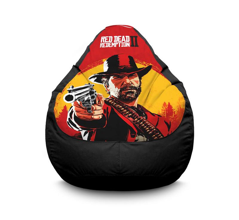 Кресло мешок iPuff Red Dead Redemption 2 Оксфорд XXXL 100х135 см Черный