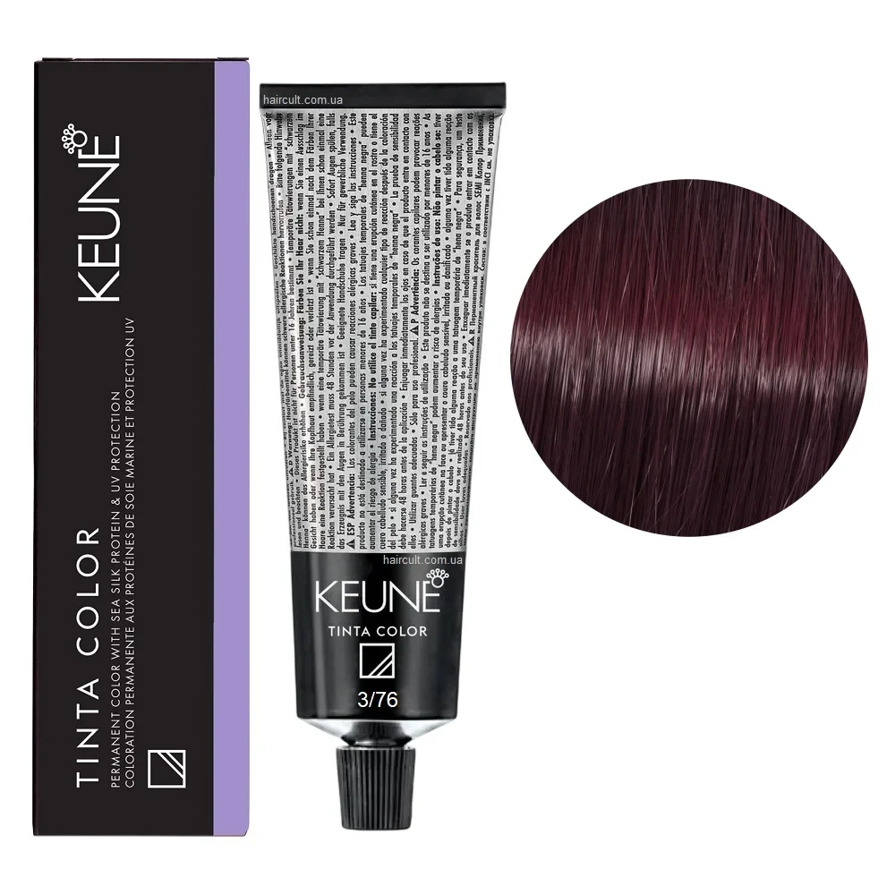 Фарба для волосся стійка Keune Tinta Color 3.76 Dark Violet Red Brown 60 мл