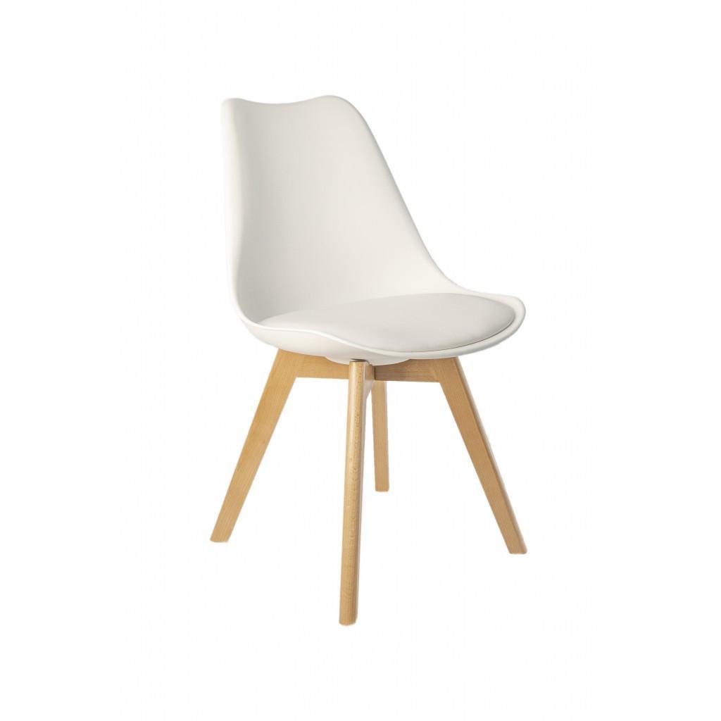 Кресло кухонное Bonro B-487 на 4-х ножках с мягким сиденьем из экокожи 81,5х47х42 см Белый (124-76-40070000)