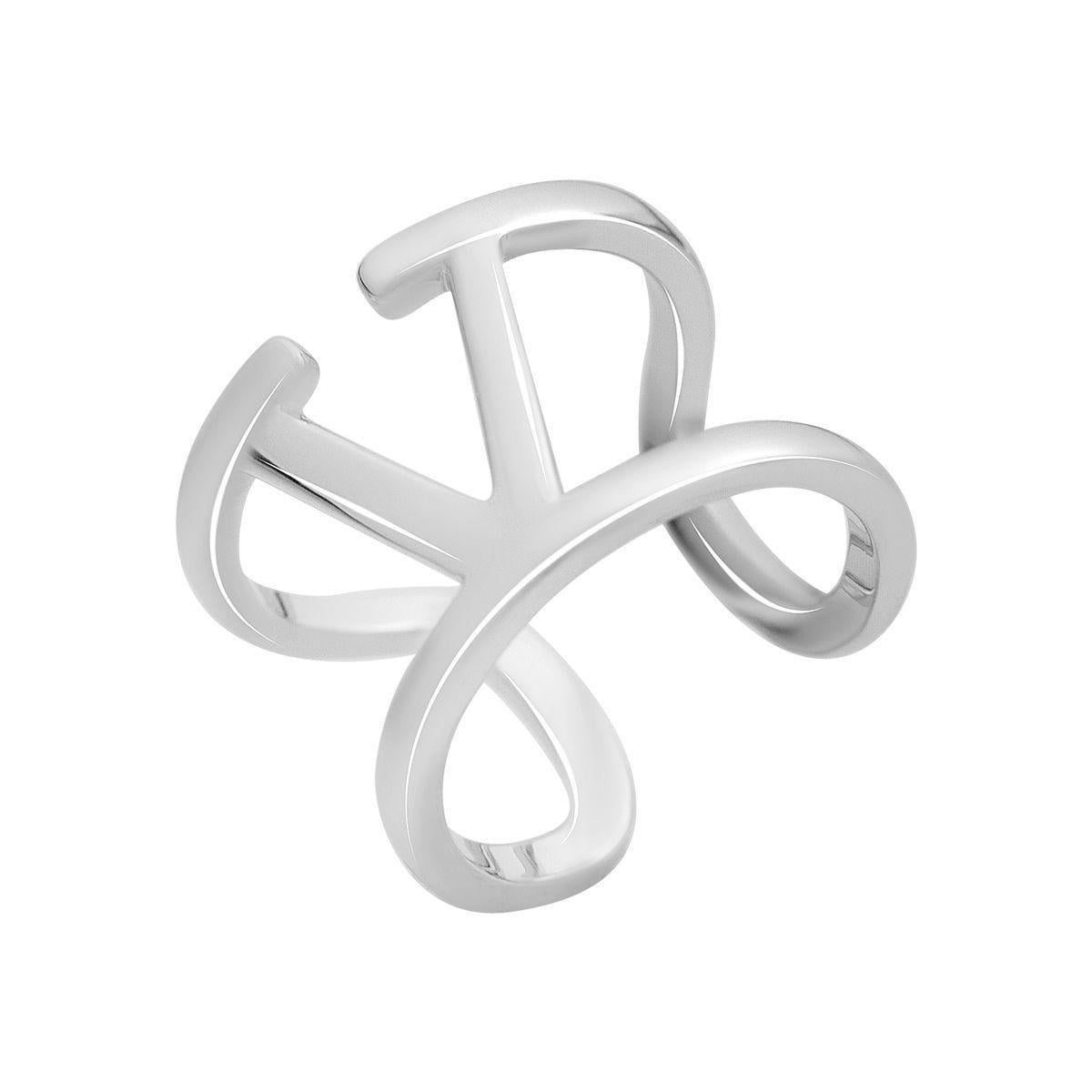 Кольцо серебряное с элементами абстрактной формы р. 17,5