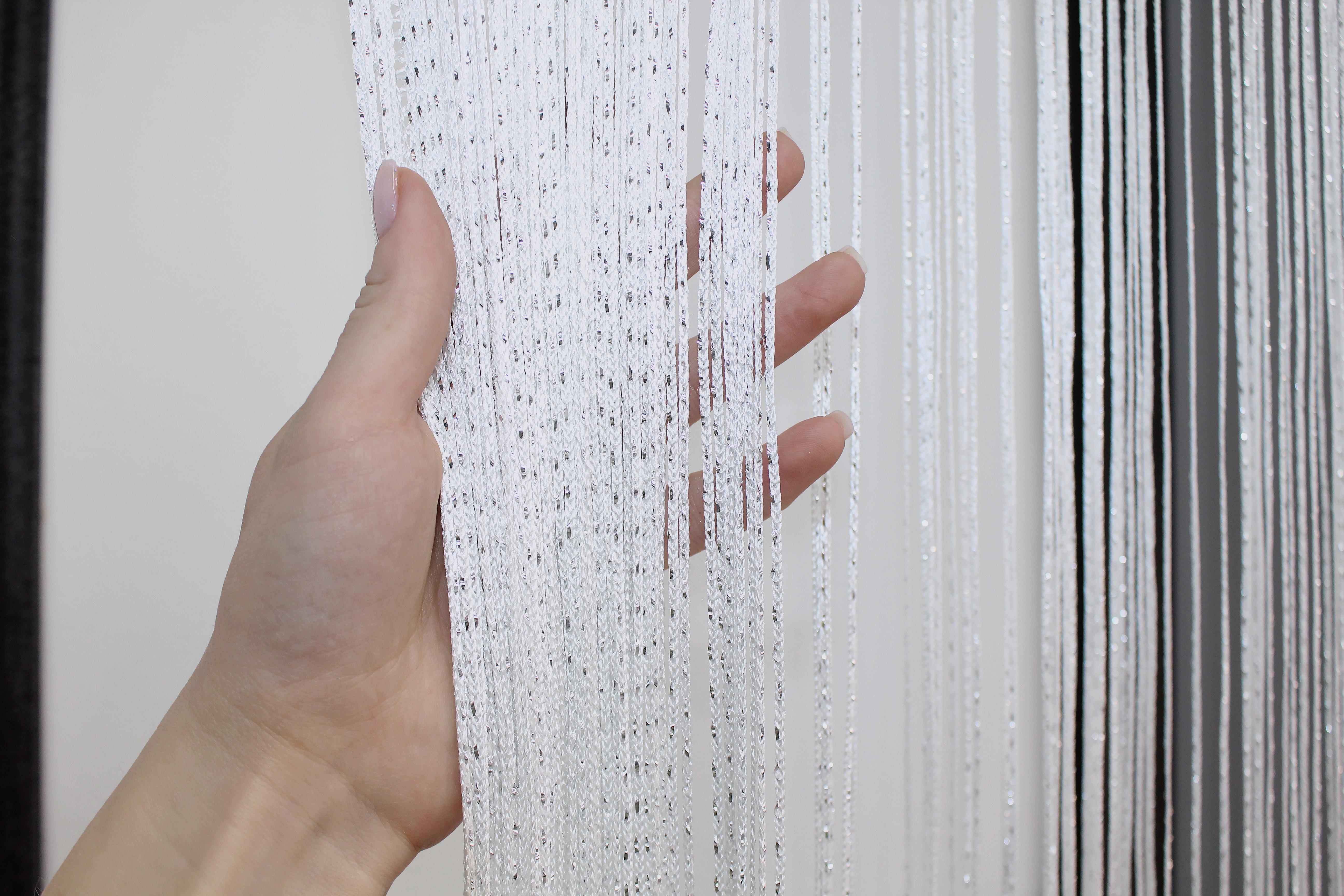 Шторы-нити с люрексом 300х300 см Белый (61-033) - фото 5