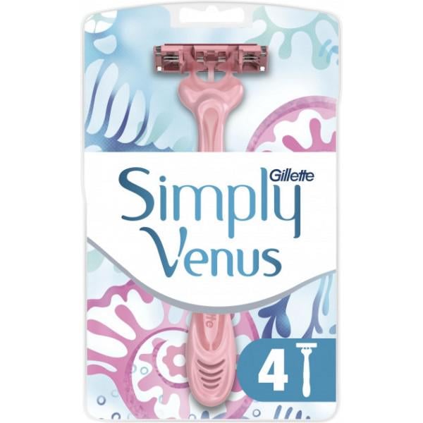 Верстати для гоління жіночі одноразові Simply Venus 3 4 шт.