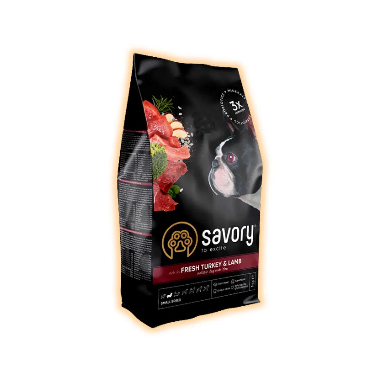 Корм сухой Savory со свежим ягненком и индейкой для взрослых собак малых пород 1 кг (32512134)