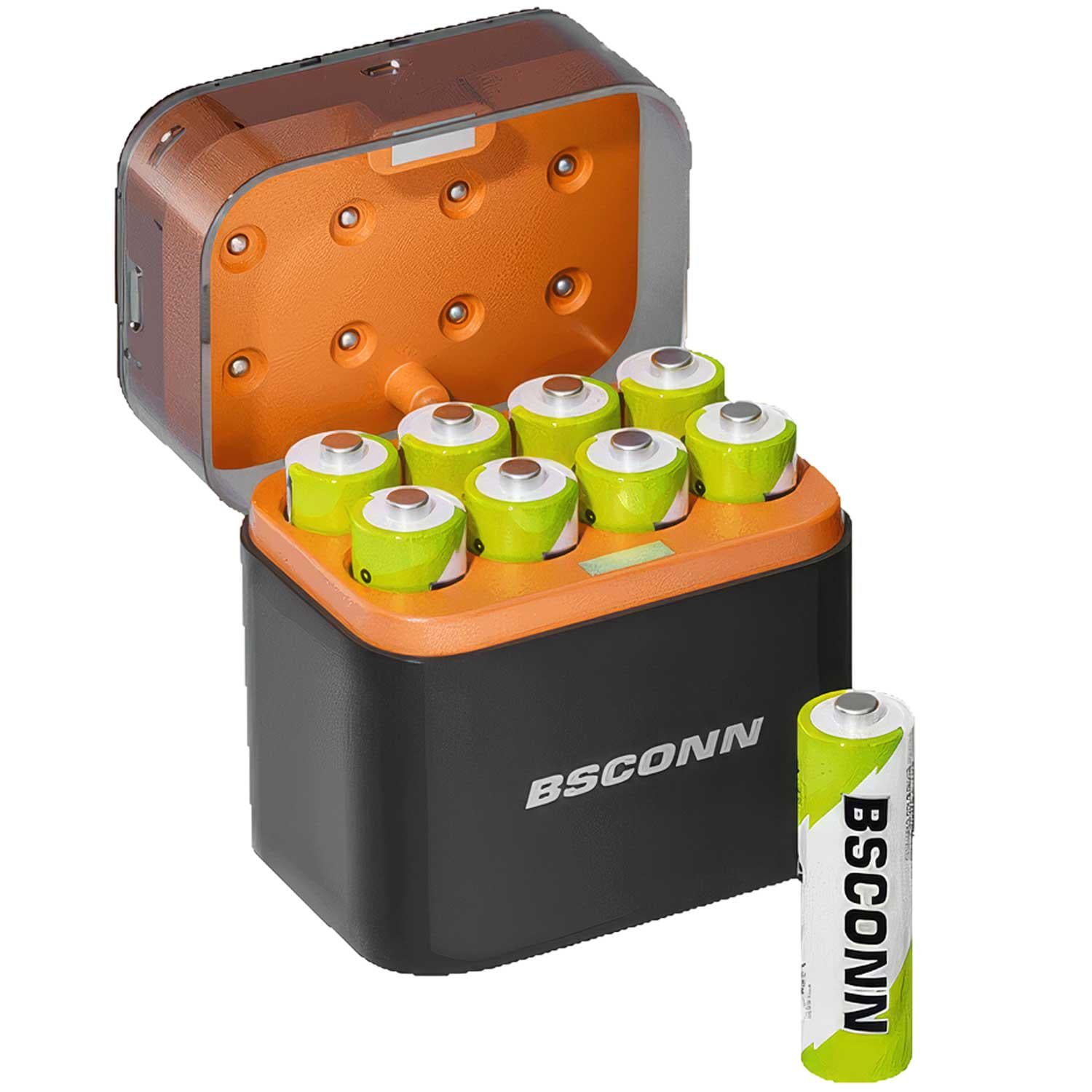 Аккумуляторные батарейки с зарядным кейсом BSCONN Li-ion AA 1,5V 2200 mAh 8 шт. (TF-CD-009LDC)