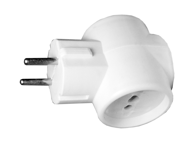 Розгалужувач трійник Loga 16А 250 В Білий (13401-е)