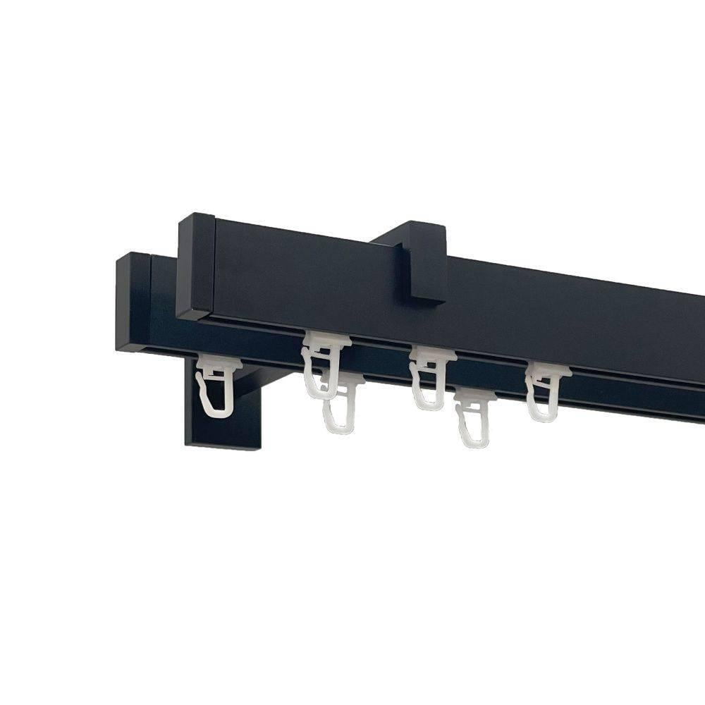 Карниз профильный Orvit Square Line двухрядный 14-17 см заглушка 1,6 м Черный (224-0060)