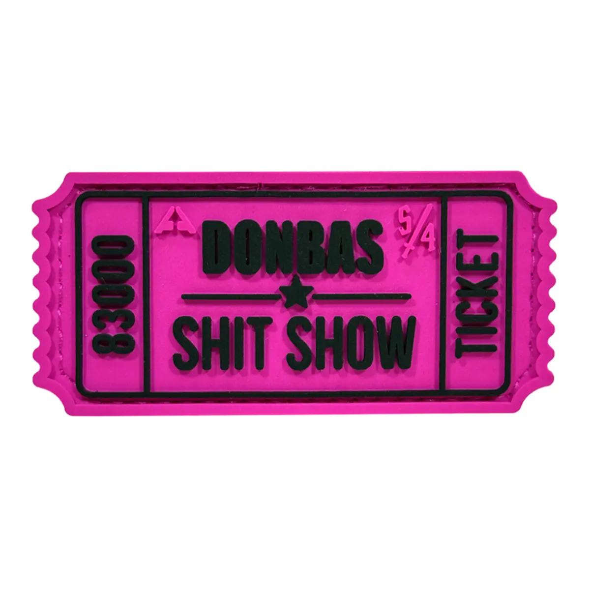 Патч ПВХ Ticket Donbas Рожево-чорний (PATCH-042) - фото 2 Патч ПВХ Ticket Donbas Рожево-чорний (PATCH-042) - фото 2