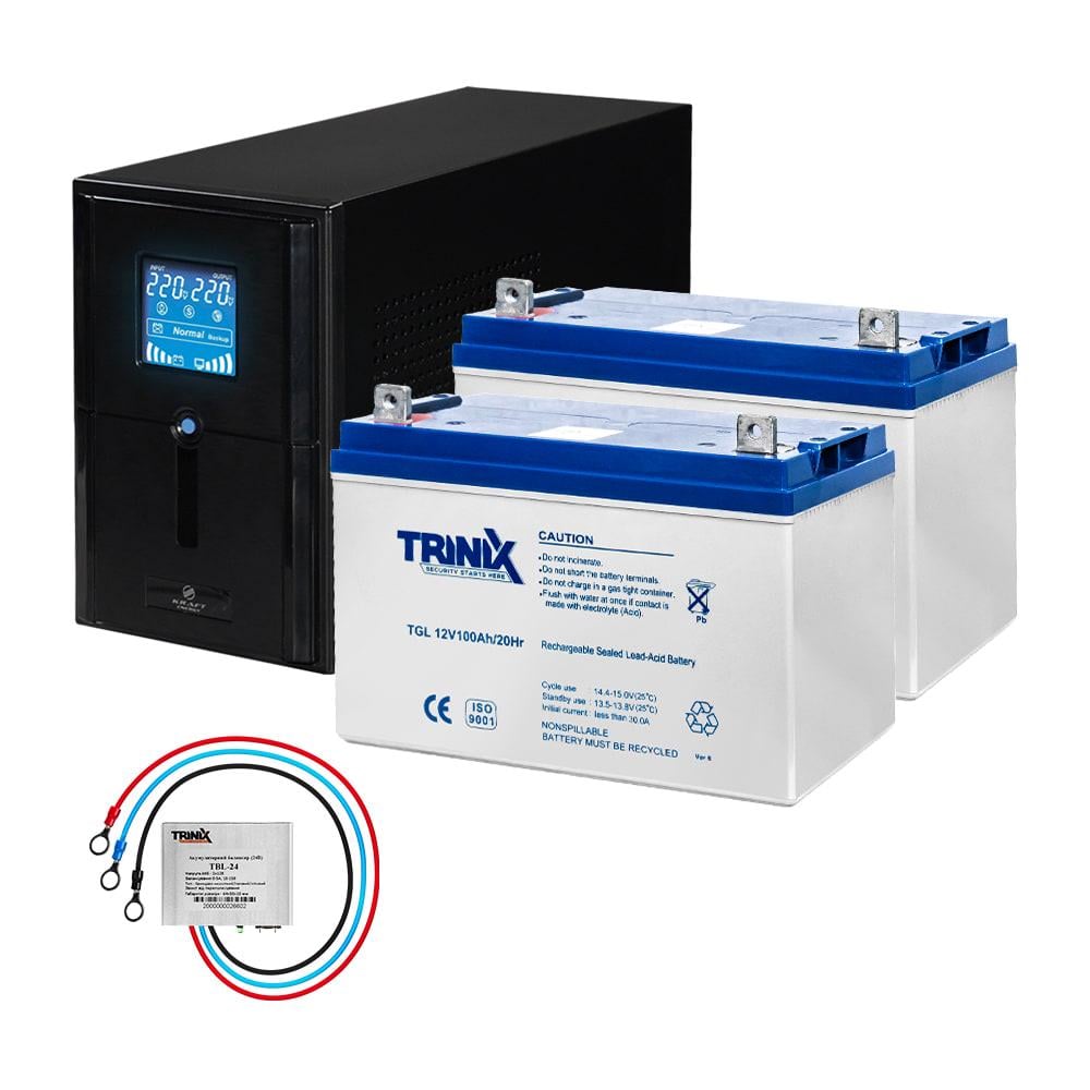 Комплект резервного питания Kraft UPS PSW-1000VA LCD 800W 24V и гелевая батарея 2540 Wh (42-00061-5)