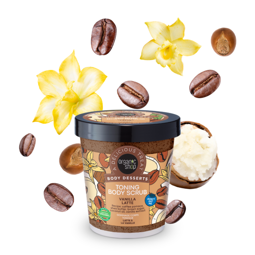 Скраб для тіла Organic Shop Body Desserts Vanilla Latte Тонізуючий 450 мл (4743318143354) - фото 2