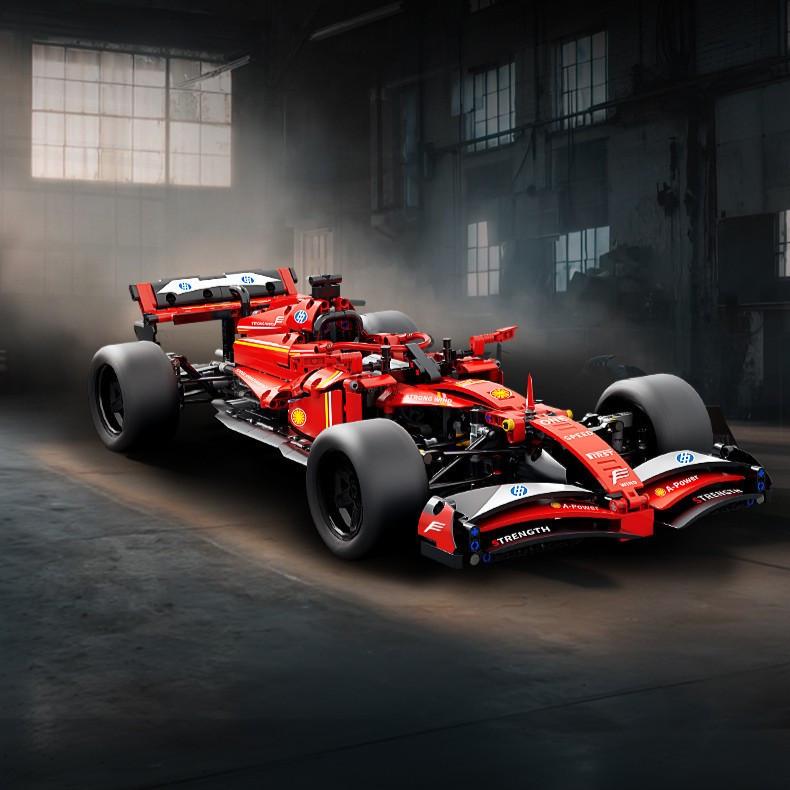 Конструктор на радиоуправлении 1:10 Ferrari SF-24 F1 Формула 1 гоночная машина с мотором и пультом 56 см Красный - фото 3