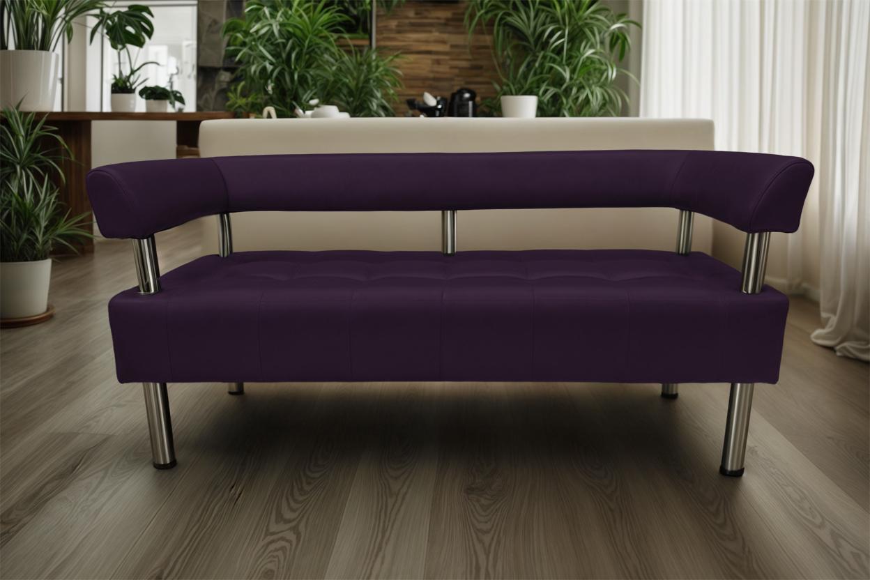 Диван офісний Tobi Sho Комфорт зі спинкою та підлокітниками 1800x530x750 мм шкірозамінник Фіолетовий (2216) - фото 3