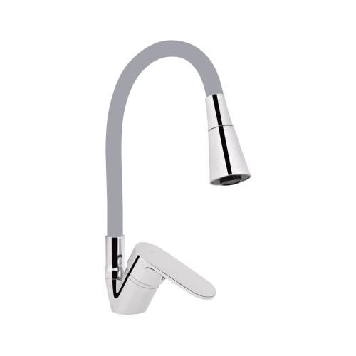 Змішувач для кухні Lidz Tani 008F3 із гнучким виливом k40 Grey/Chrome (LDTAN008F3GCR39507)