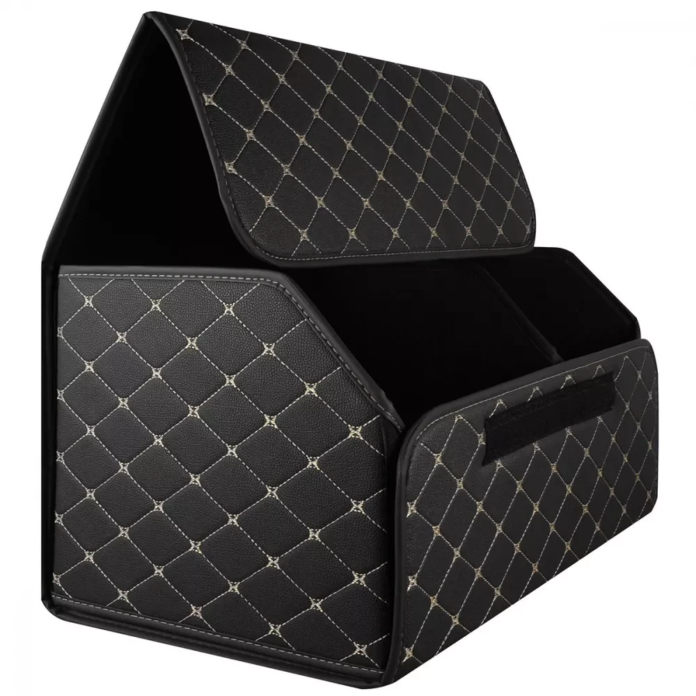 Органайзер в багажник автомобиля с золотой строчкой 54х30х30 см - фото 3 Органайзер в багажник автомобиля с золотой строчкой 54х30х30 см - фото 3