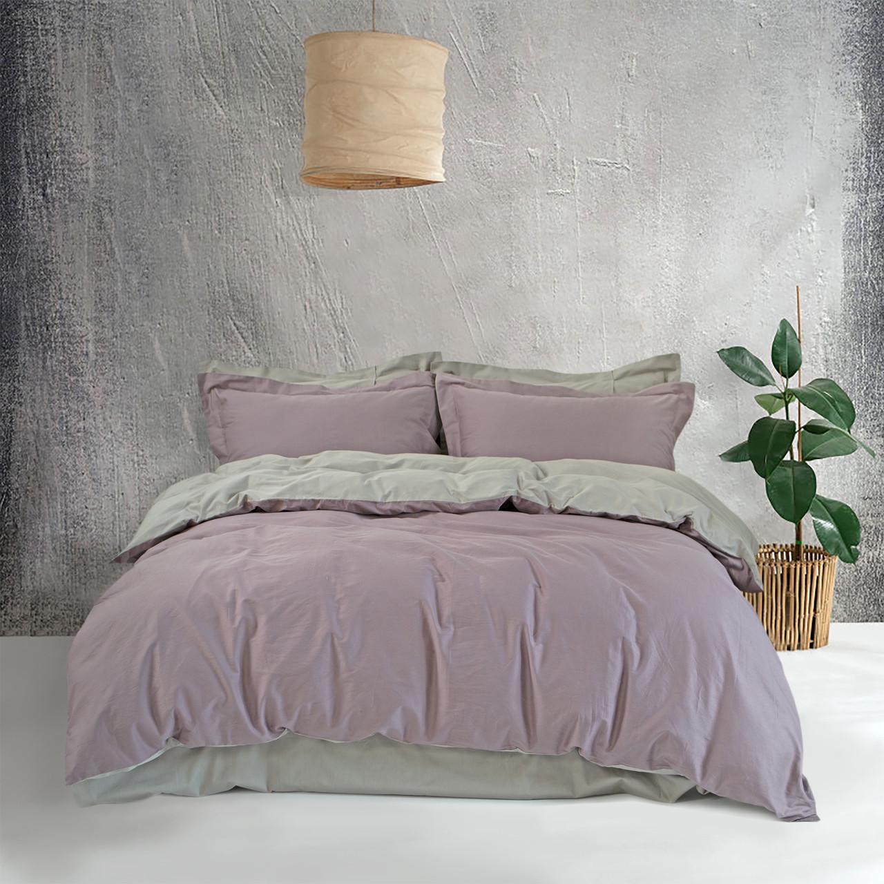 Постельное белье сатин premium Lotus Home Basic евро Хаки (svt-2000022307659)