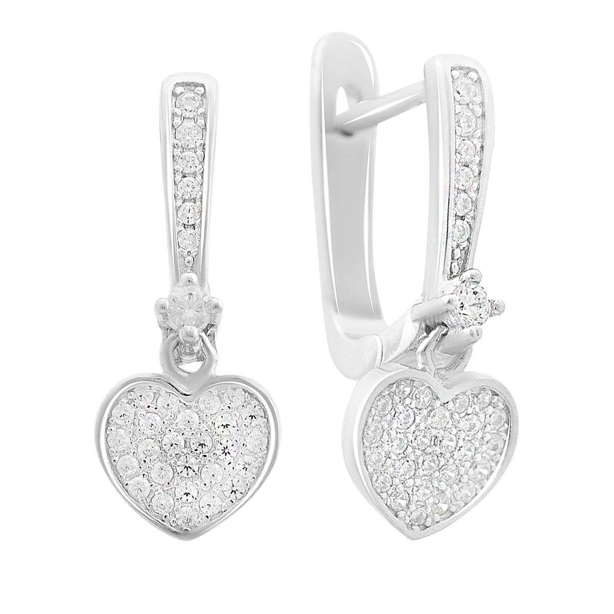 Серьги серебряные с фианитами (2152767)