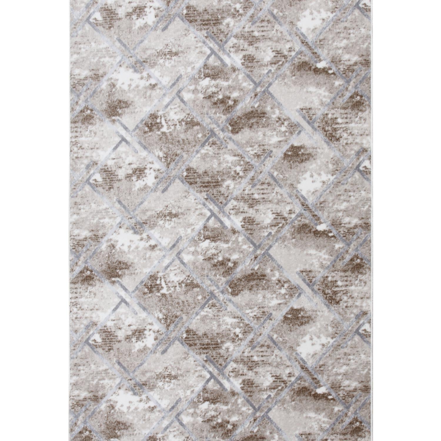 Килим на силіконовій основі протиковзкий DAKARIA Soft Run 6347 2x2 м Бежевий (00-00026253)