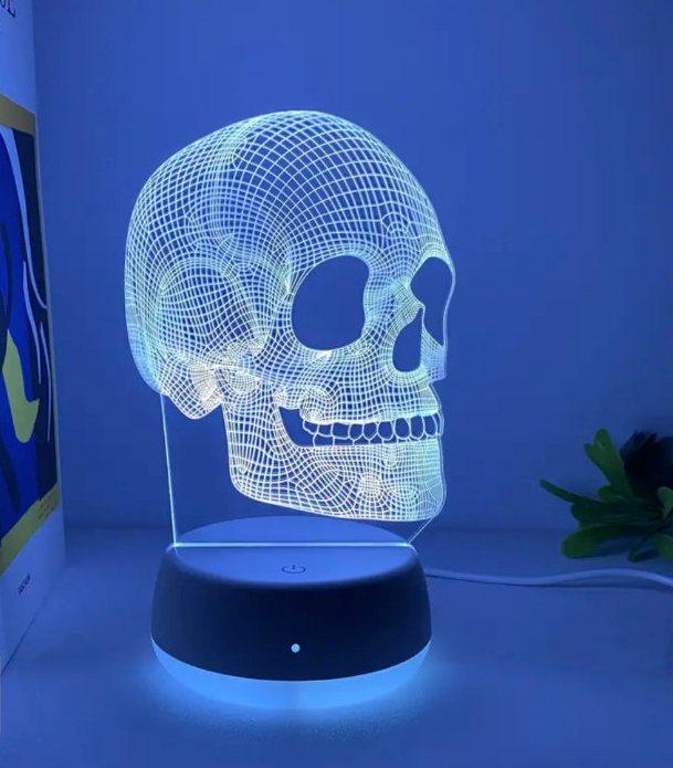 Светильник-ночник акриловый 3D Череп 7 цветов Белый (1049) Светильник-ночник акриловый 3D Череп 7 цветов Белый (1049)