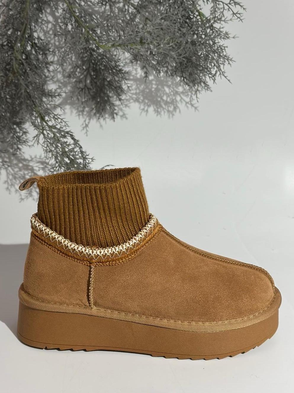 Замшевые угги на овчине Stilli UGN60-3 р. 39 Коричневый - фото 2