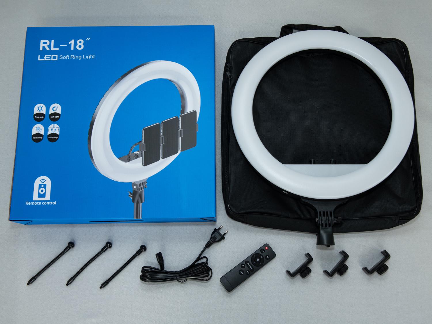 Кольцевая лампа с пультом без штатива 220 В 45 см (SL-RL-18) - фото 3 Кольцевая лампа с пультом без штатива 220 В 45 см (SL-RL-18) - фото 3