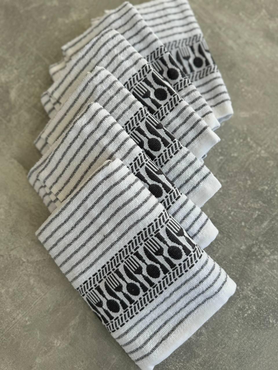 Набор кухонных полотенец Febo махровых 40х60 см 6 шт. (Д-mur-kuhnya-007/4)