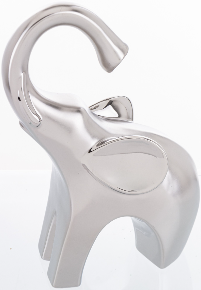 Статуетка декоративна керамічна ART-POL Слон Срібний (163807) - фото 3