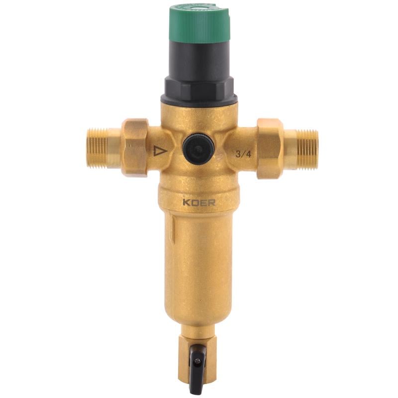 Фильтр самоочищающийся KOER KR.1249 3/4" с манометром и редуктором давления (KR2962) - фото 2