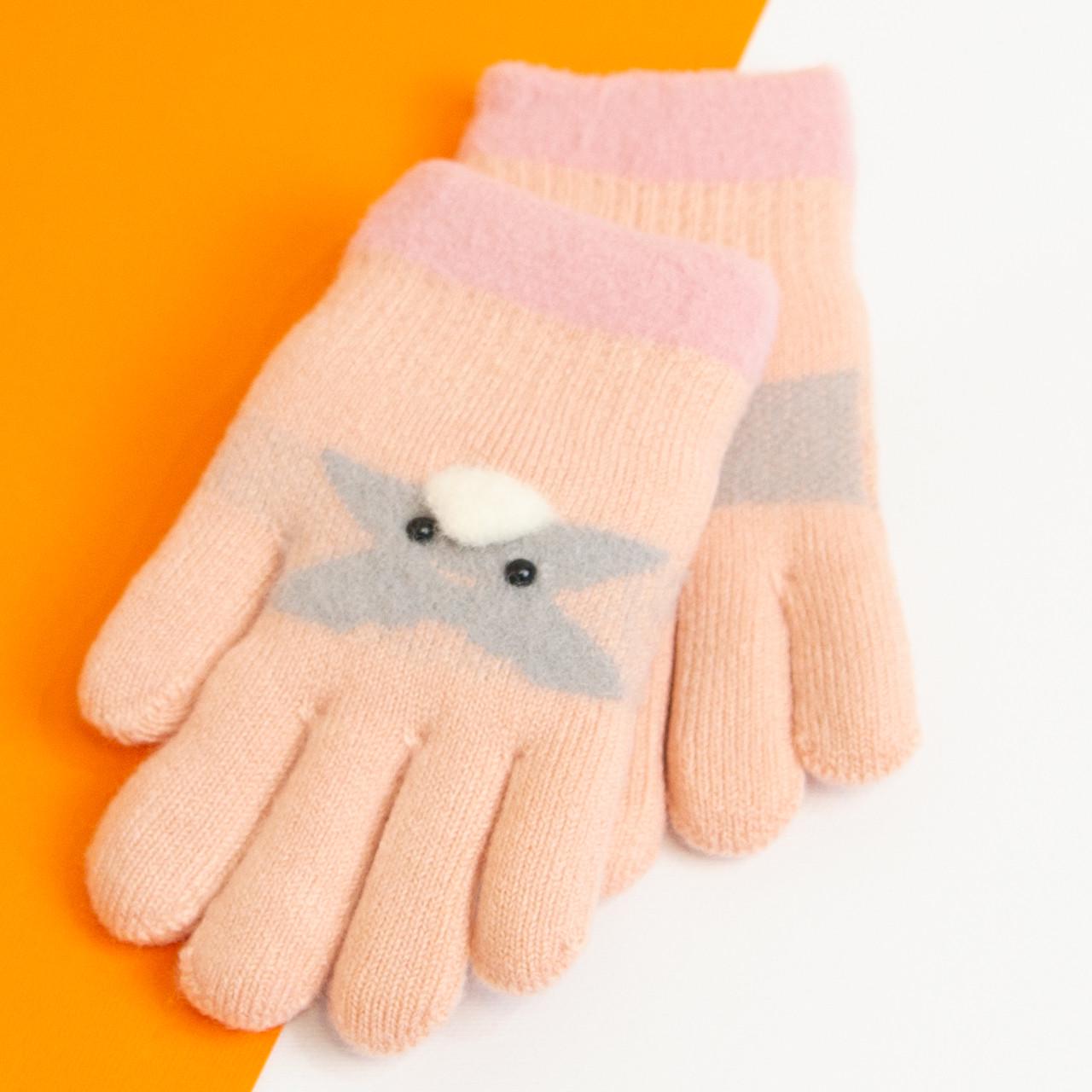 Перчатки зимние для мальчиков и девочек на 2-4 года 20-25-14 Светло-розовый (DR010111)