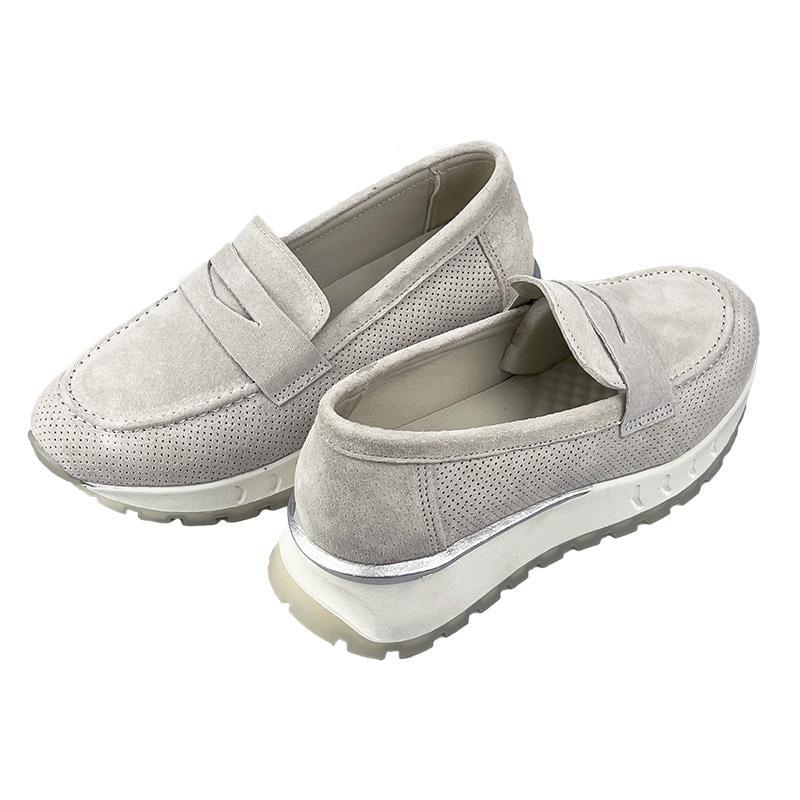 Лофери жіночі натуральна замша 7032-1 p. 38 24,5 см Сірий - фото 3