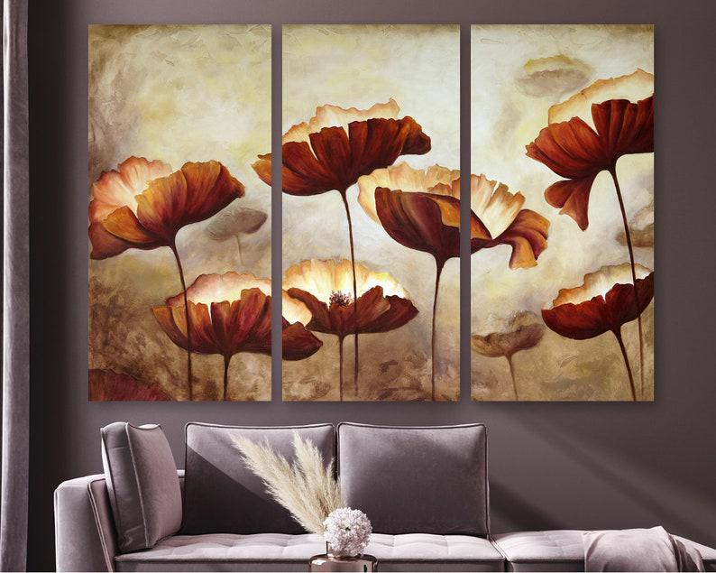 Модульная картина KIL Art Золотые маки на холсте из трех частей 128x81 см (M3_L_253) Модульная картина KIL Art Золотые маки на холсте из трех частей 128x81 см (M3_L_253)