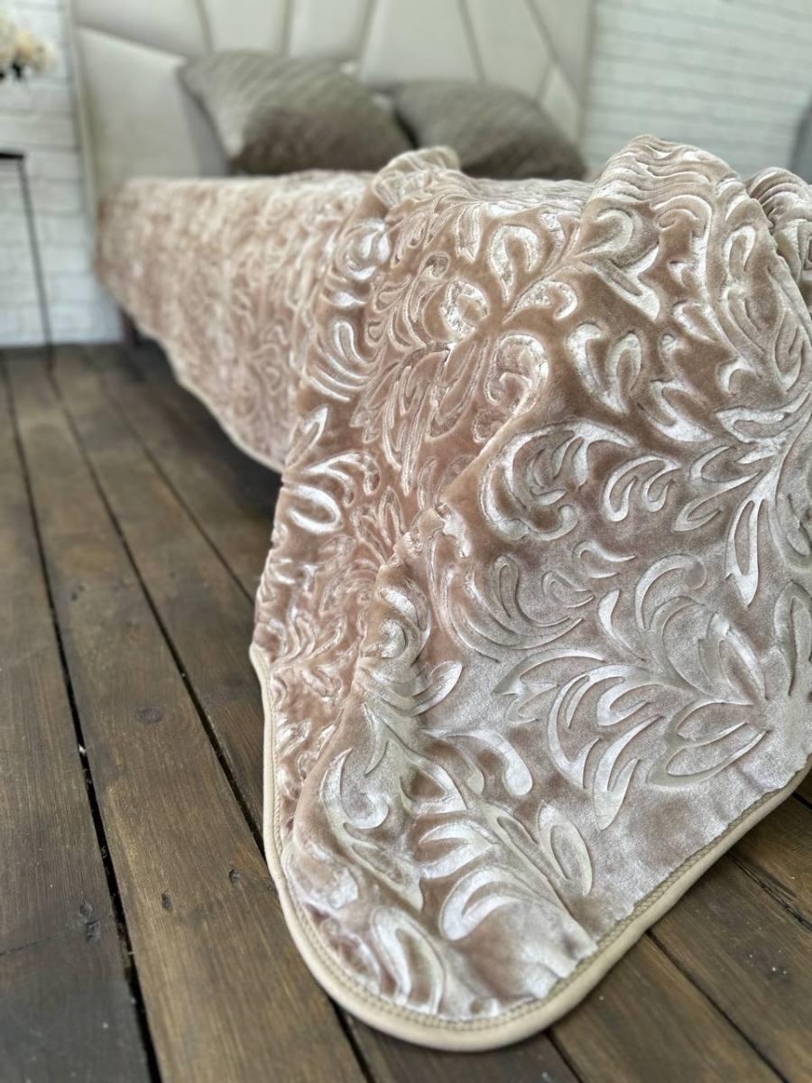 Плед м'який 210х230 см Бежевий (Д-plush-pled-001) - фото 3