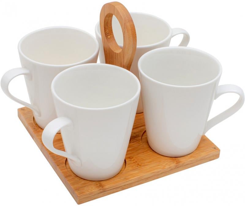 Чайний набір Ceram-Bamboo на підставці 4 шт. 245 мл Чайний набір Ceram-Bamboo на підставці 4 шт. 245 мл
