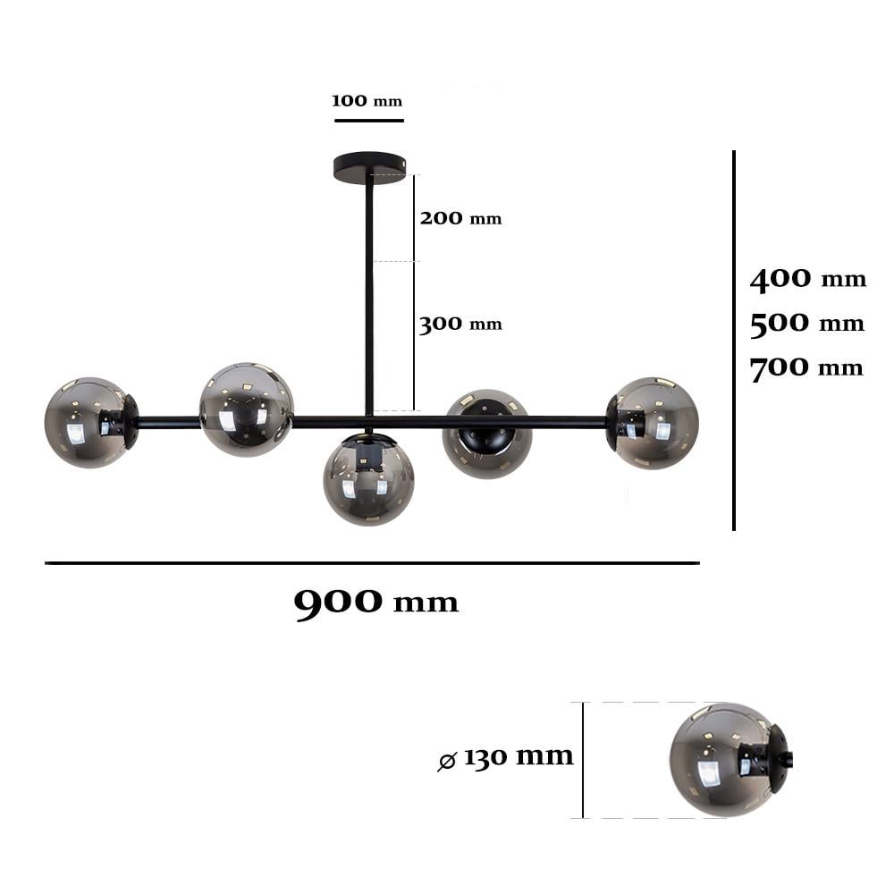 Люстра 7529906-5 BK+BK Черный (LVS4735) - фото 2