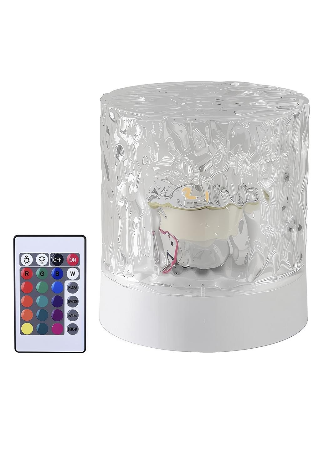 Лампа-нічник настільна RGB COBA CB-8026 бездротова світлодіодна у формі циліндра з пультом Прозорий (669511)