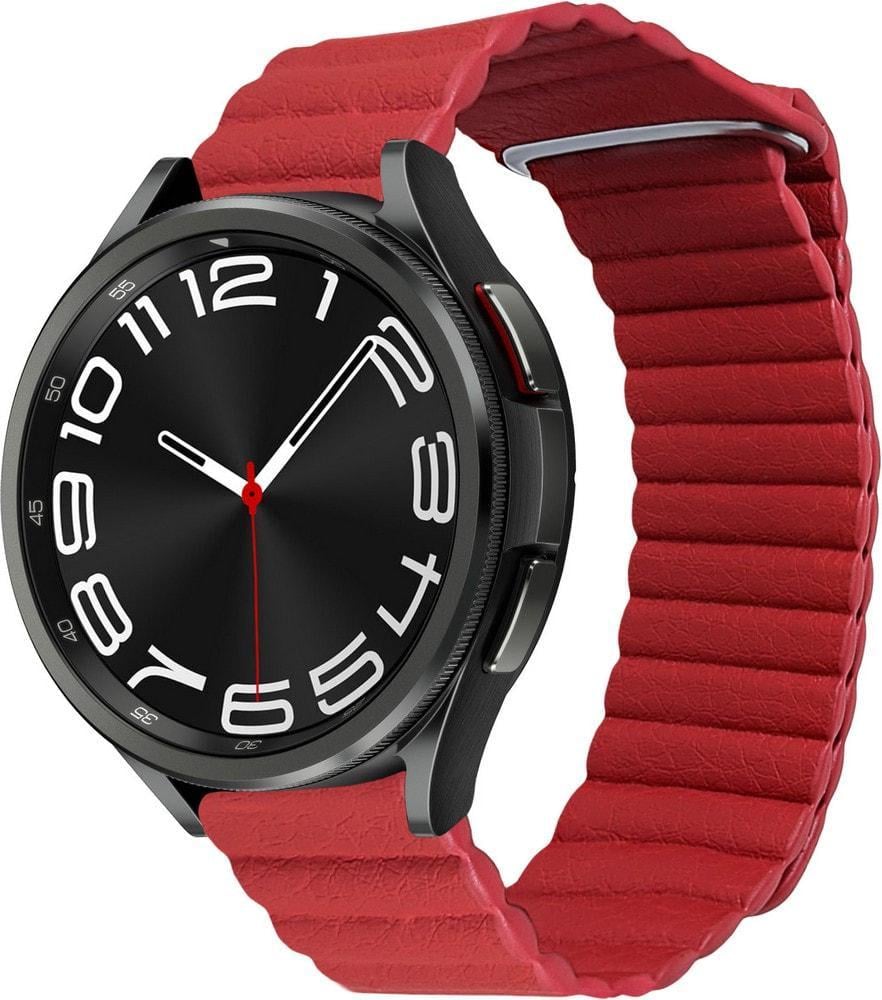 Ремешок кожаный Genis для Galaxy Watch 6 Classic 43 мм Red (37643-2D)