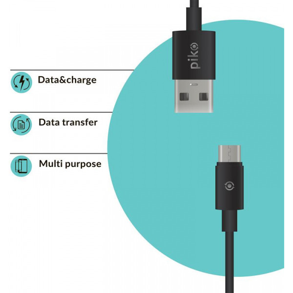 Кабель Piko CB-UM11 USB-microUSB 1.2 м Black (1283126494918) - фото 2