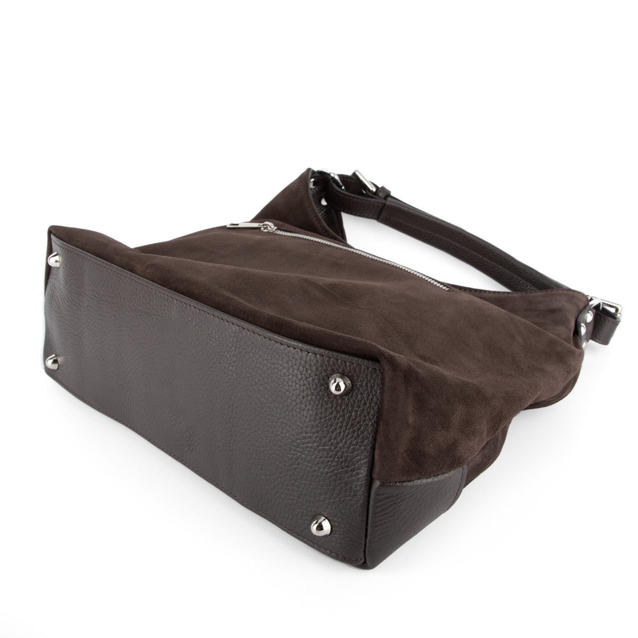 Сумка-шопер жіноча Virginia Conti 03735 замшева Шоколадний (2736661867) - фото 3