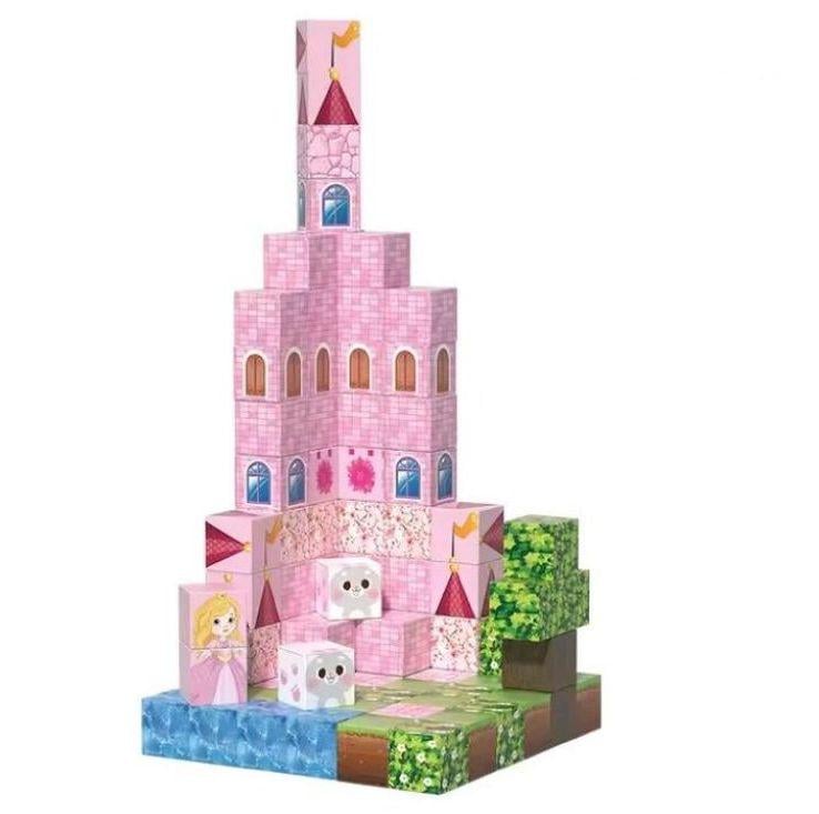 Конструктор магнитный My World minecraft 96 блоков Розовый (623)